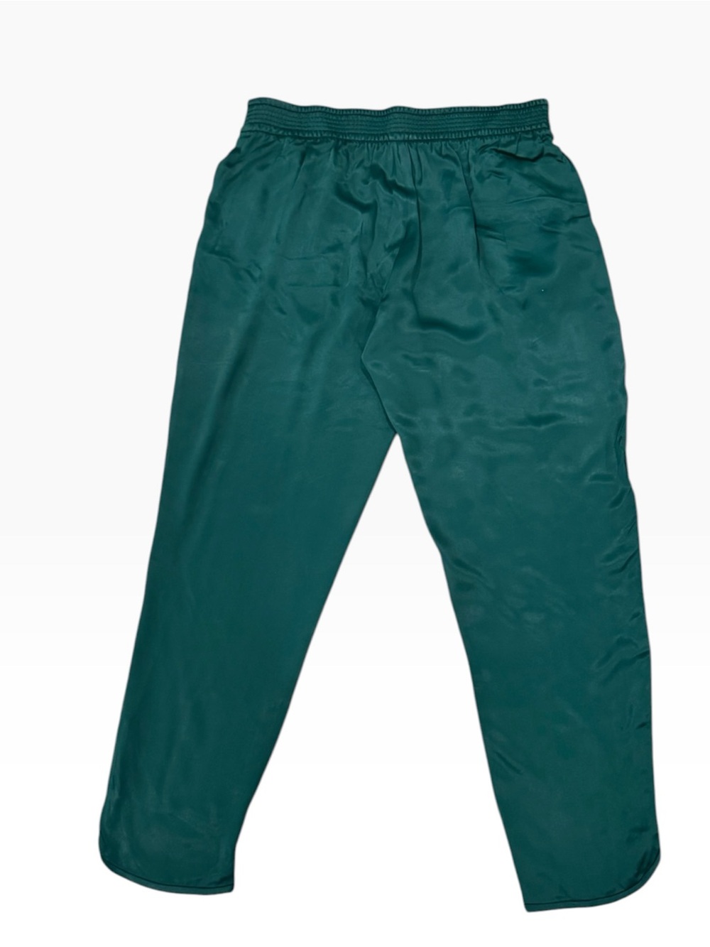 ZARA Dark Teal Elastic-Waist Jogger style satin Pants Sz L
